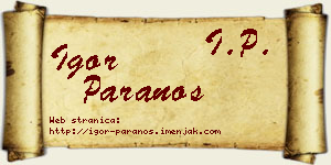 Igor Paranos vizit kartica